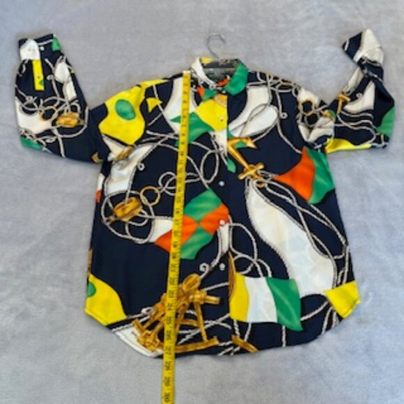 Rare Vintage Lauren Ralph Lauren 90's 100% Silk Shirt Blouse Button Down 10 - Picture 5 of 15